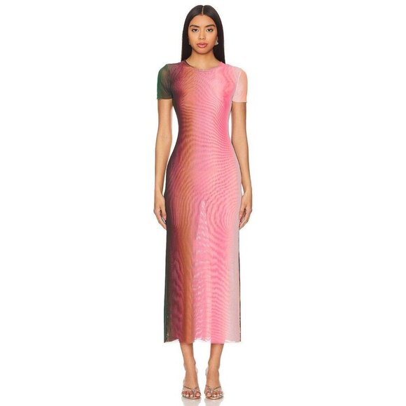 Misa Los Angeles Vanessa Dress in Cali Ombre Medium New as-is Womens Midi Long - Picture 1 of 14